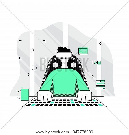 Virtual Reality Computer Gamer Person