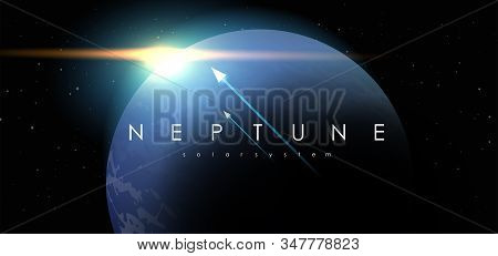 Neptune, Creative Vector Planet. Space Background. Galaxy Colorful Abstract Futuristic Illustration.