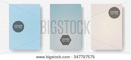 Certificate Layouts Vector Graphic Design Set. Elegant Patchy Mockups. Halftone Lines Annual Report 