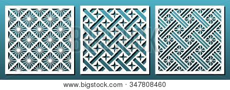 Laser Cut Template Set, Abstract Geometric Pattern. Panel Decor, Metal Cutting, Wood Carving, Paper 