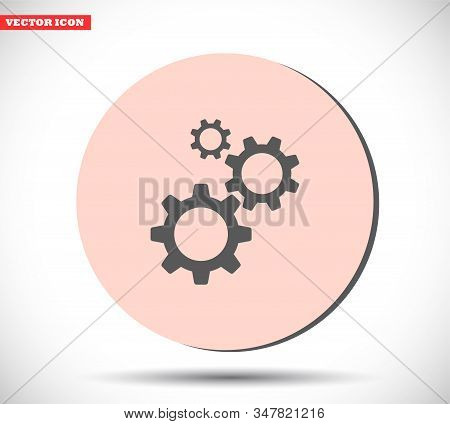 Gears Vector Icon , Lorem Ipsum Flat Design