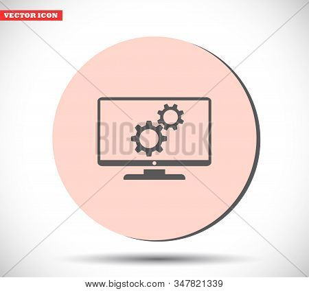 Service Monitor Vector Icon , Lorem Ipsum Flat Design