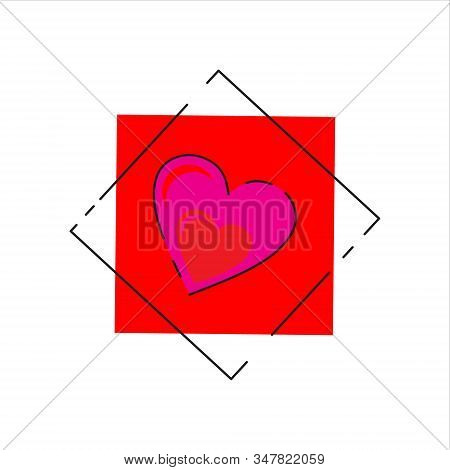 Heart Icon. Love Icons Are Red And Pink, Heart Icons Are Isolated White Background. Heart Icon Art. 