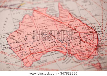 Australia Map In Vintage Atlas
