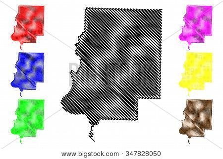 Faulkner County, Arkansas (u.s. County, United States Of America,usa, U.s., Us) Map Vector Illustrat