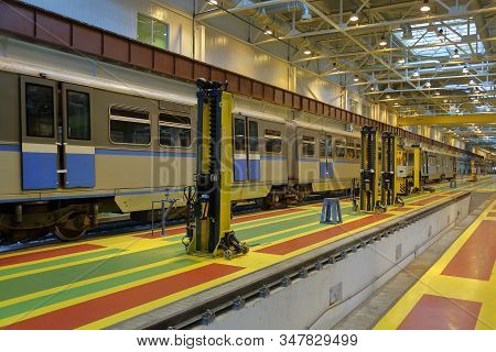 Subway Train Service Depot. Moscow, Russia