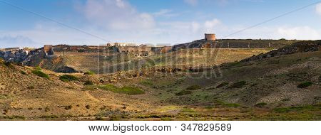 View Of Fortaleza De La Mola, The Biggest European Fortresses Built In The 19Th Century On Menorca.