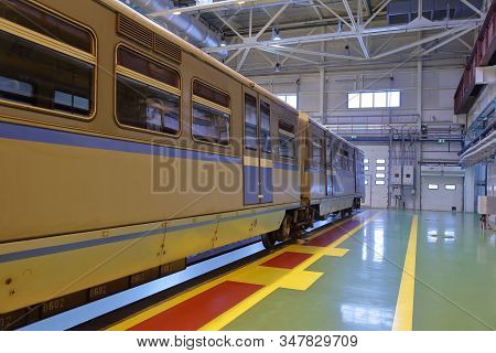 Subway Train Service Depot. Moscow, Russia