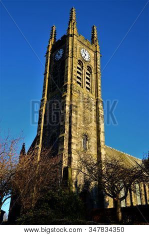 An External View Of A Church Building In The West Lothian Town Of Bathgate In Scotland.