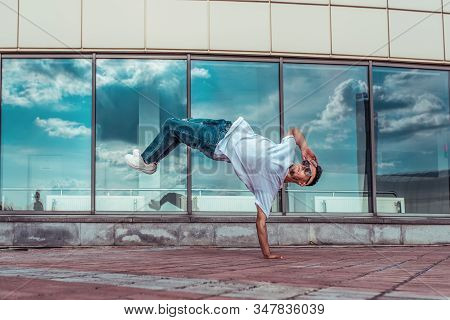 Man In Flight, Standing On One Arm, Young Guy Dancer, Summer City, Dancing Street Dances, Modern You