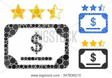 Financial Share Rating Mosaic Of Small Circles In Variable Sizes And Color Tones, Based On Financial
