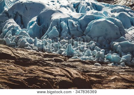 Beautiful Scenery On The Mountains And The Glacier Svartisen Landscape In Norway Scandinavian Nature