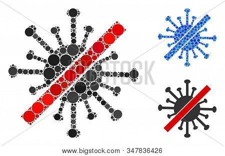 No Coronavirus Composition Of Small Circles In Variable Sizes And Color Tones, Based On No Coronavir