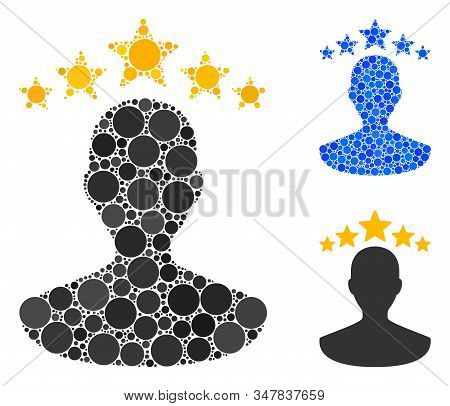 User Rating Composition Of Small Circles In Variable Sizes And Color Hues, Based On User Rating Icon