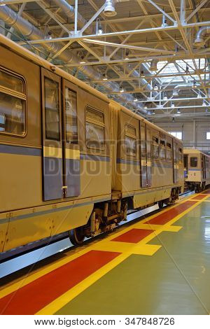 Subway Train Service Depot. Moscow, Russia