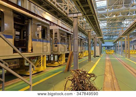 Subway Train Service Depot. Moscow, Russia