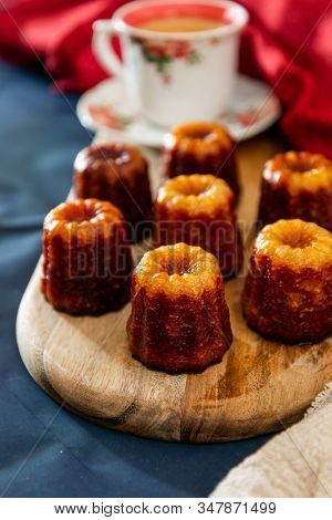 Canele is a small French pastry with rum and vanilla 