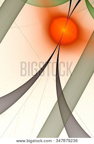 Abstract, Fractal, Computer-generated Image Of Multi-colored Geometric Shapes, Curves And Lines Rese