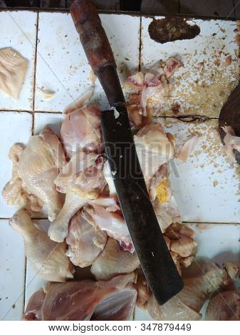 Raw Fresh Chiken Legs Chiken Horizontal Above