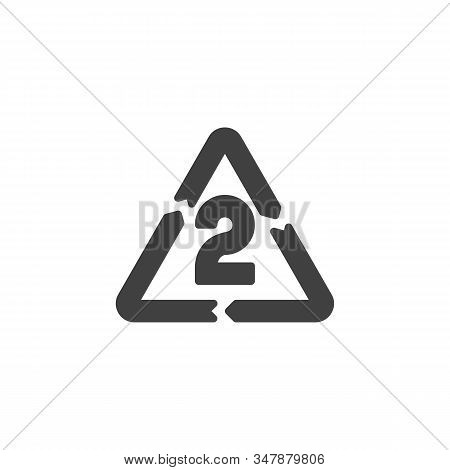 Hdpe 2, Industrial Marking Plastic Vector Icon. Filled Flat Sign For Mobile Concept And Web Design. 
