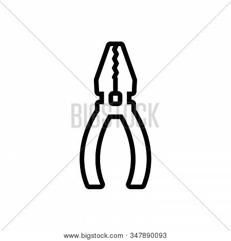 Black Line Icon For Pliers-cutting Pliers Cutting Equipment Tool Cut Repair Cable