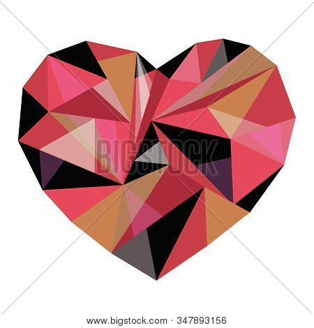 The Geometric Valentine Day Polygonal Colored Heart