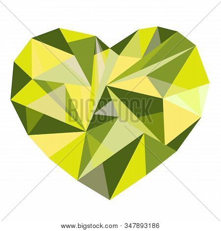 The Geometric Valentine Day Polygonal Colored Heart