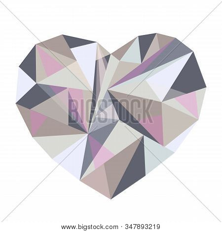 The Geometric Valentine Day Polygonal Colored Heart