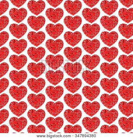 The White Background With A Red Hearts