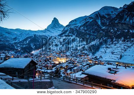 amazing view of Matterhorn peak from Zermatt