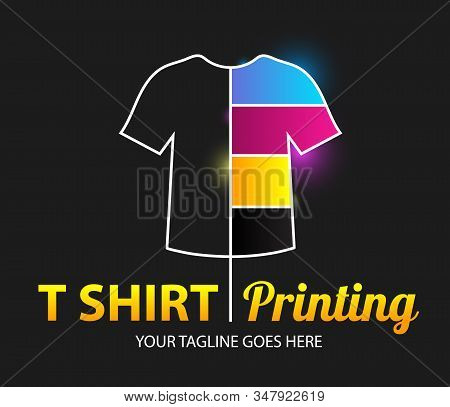 Abstract Modern Colored Vector Logo Template Of T-shirt Printing. For Typography, Print, Corporate I