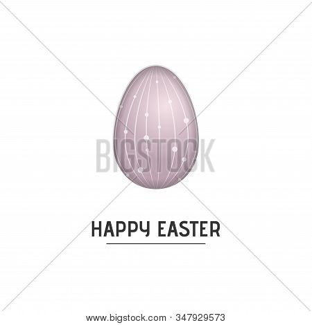 Easter Egg Card. Decorated Pink Egg. Vector Illustration