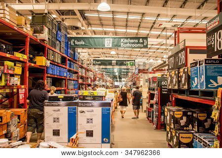 Sydney, Australia - 2020-01-03 Customers At Bunnings Warehouse. Bunnings Is A Largest Household Hard