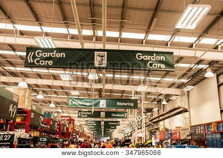 Sydney, Australia - 2020-01-03 Customers And Signs At Bunnings Warehouse. Bunnings Is A Largest Hous