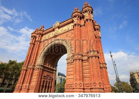 Barcelona Triumphal Arch. Landmarks Of Barcelona, Spain.