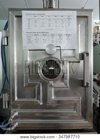 Stainless Steel Vacuum Chamber Of Magnetron Sputtering Device.