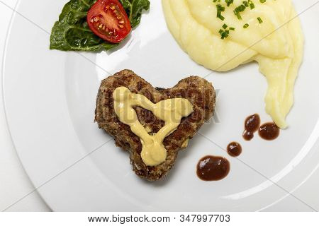 Heart Shaped Meat Loaf On A Plate
