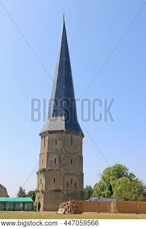 Tower Of St Winnoc Abbey In Bergues, France