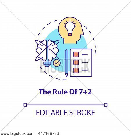 Short Term Memory Concept Icon. Rule Of Seven Plus Minus Two Abstract Idea Thin Line Illustration. B