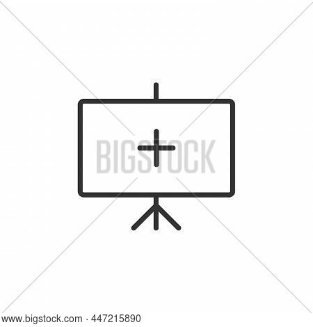 Add Slides Icon. Training, Presentation Icon. School Lecture, Business Seminar, Teaching Icon. Stock
