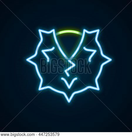 Glowing Neon Line Chestnut Icon Isolated On Black Background. Barbed And Strong Chestnut. Colorful O
