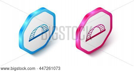 Isometric Monkey Bar Icon Isolated On White Background. Hexagon Button. Vector
