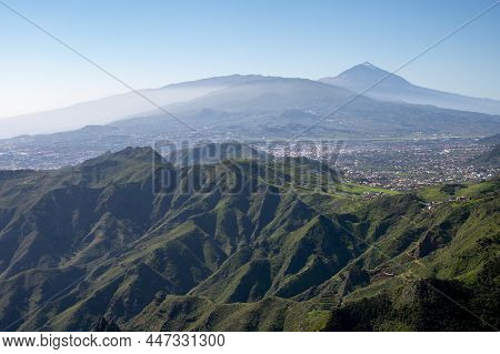 Panoramic View On Green Mountains Of Anaga National Park, North Of Tenerife, Canary Islands, Spain