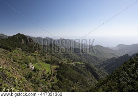 Panoramic View On Green Mountains Of Anaga National Park, North Of Tenerife, Canary Islands, Spain