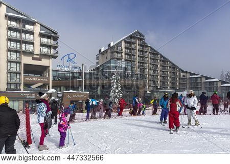 Borovets, Bulgaria - January 14, 2022: Winter View Of Ski Resort Of Borovets At Rila Mountain, Sofia