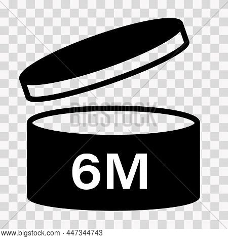 Pao Cosmetic Icon, Mark Of Period After Opening. Expiration Time After Package Opened, Black Label. 