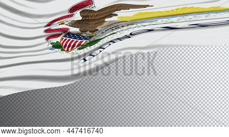 Illinois State Wavy Flag Clipping Path, Illinois Flag Background