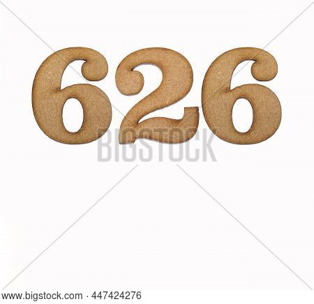 Number 626 - Piece Of Wood Isolated On White Background