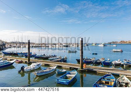 Small Fishing Boats In The Fishing Port Of Afurada Porto, Portugal