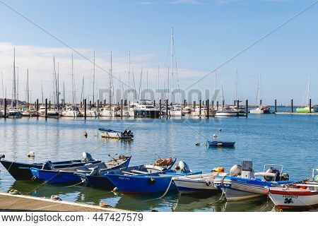 Small Fishing Boats In The Fishing Port Of Afurada Porto, Portugal